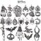 80 PCS Halloween Charms Pendants Antique Silver Pendants Halloween Jewelry Making Accessory for DIY Necklace Bracelet